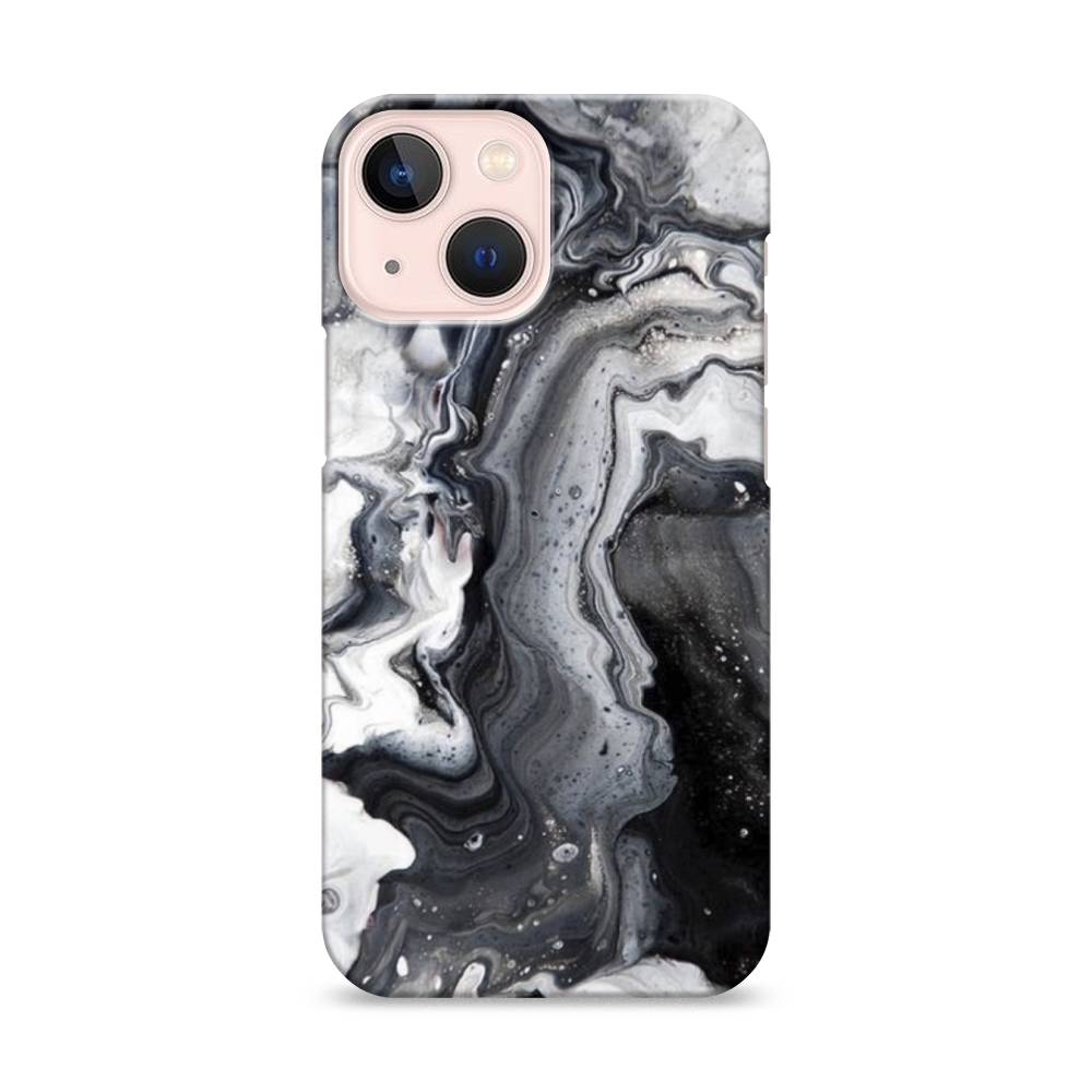 

Пластиковый чехол "Бело-черные сложные полосы" на Apple iPhone 13 mini, 14120-2