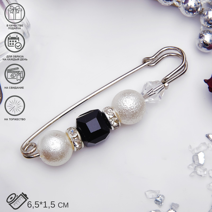 

Брошь из бижутерного сплава Queen Fair 3714518, бусины