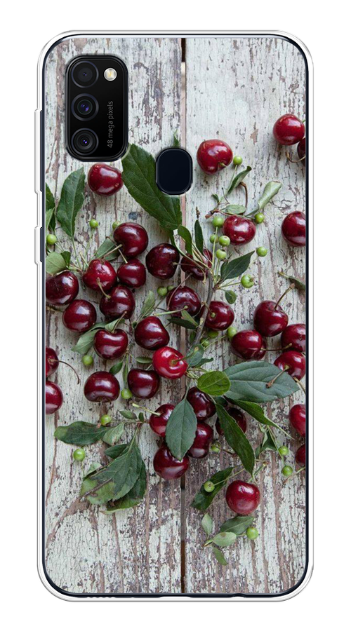 

Чехол на Samsung Galaxy M21/M30s "Вишня", Бордовый;зеленый;серый, 29850-1