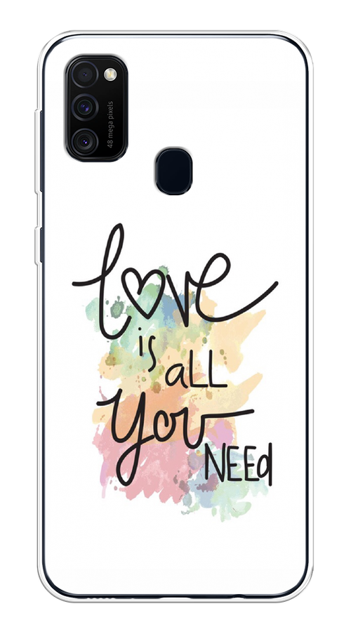 

Чехол на Samsung Galaxy M21/M30s "Love is all you need", Белый;черный;зеленый, 29850-1
