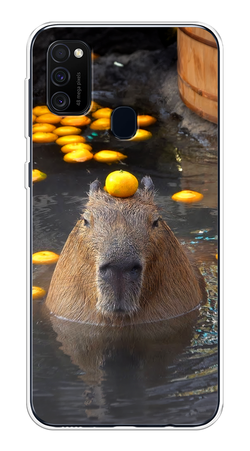 

Чехол на Samsung Galaxy M21/M30s "Капибара отдыхает", Коричневый;оранжевый;серый, 29850-1