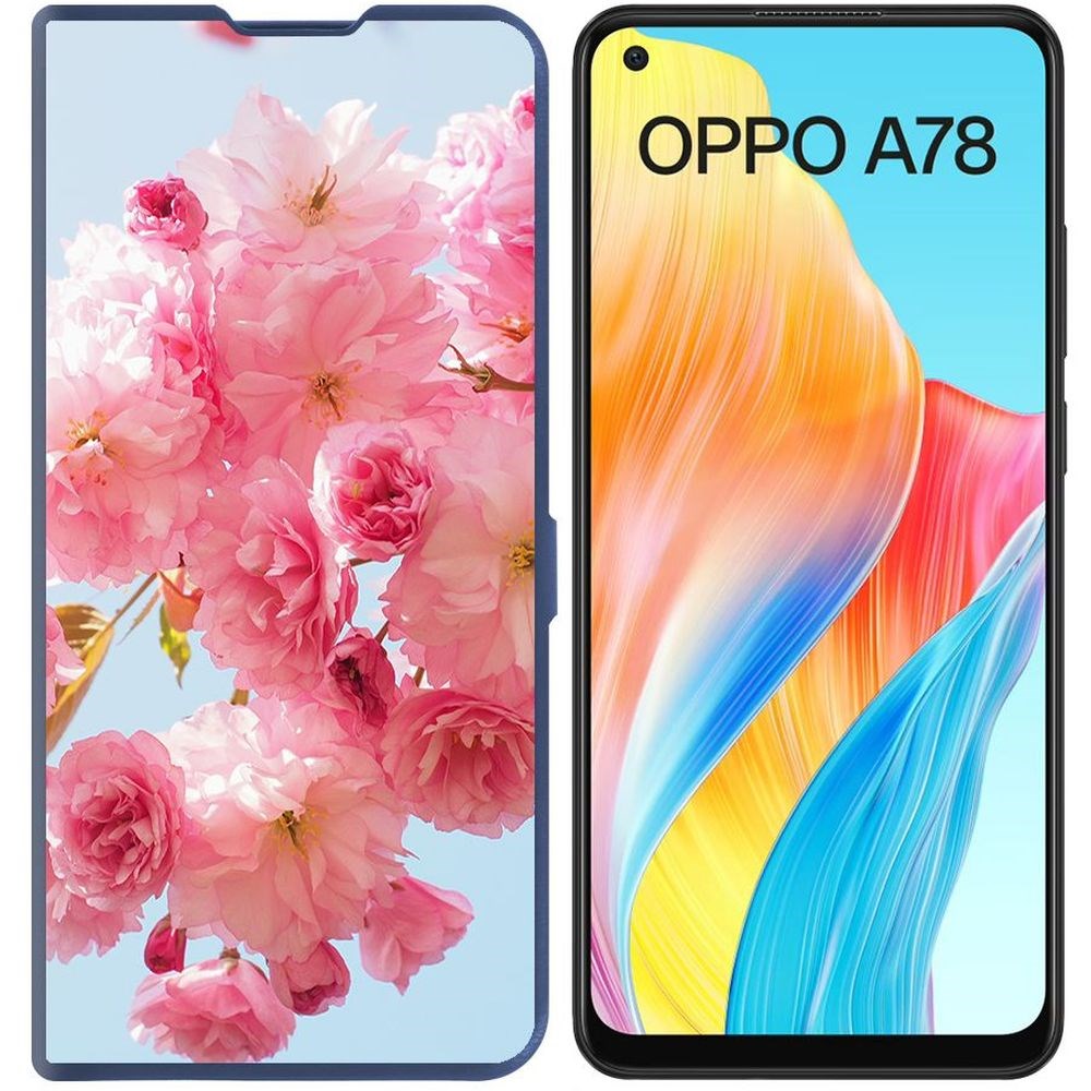 

Чехол-книжка Krutoff Eco Book для Oppo A78 4G Сакура (синий)