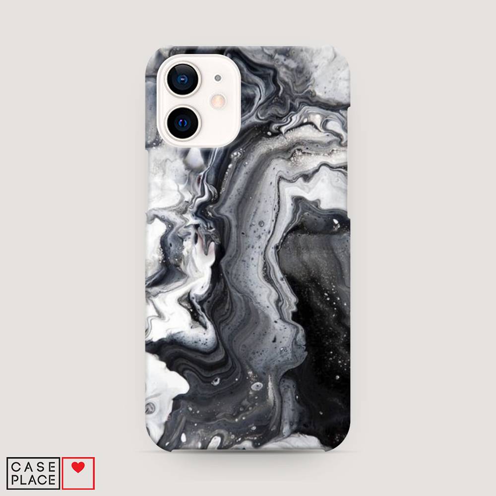 

Пластиковый чехол "Бело-черные сложные полосы" на Apple iPhone 12 mini, 12620-2
