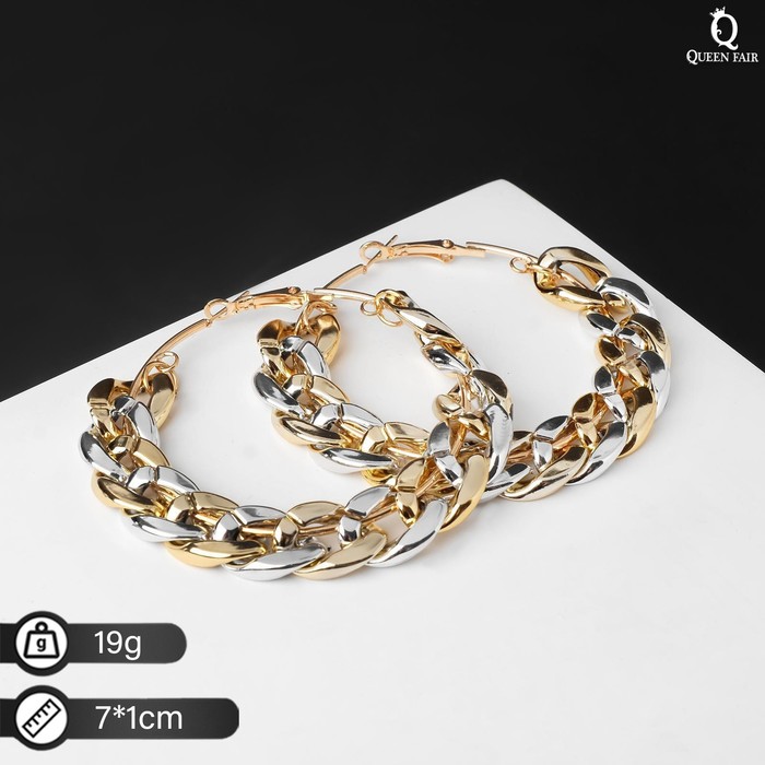 

Серьги конго из бижутерного сплава Queen Fair 5114733, без вставки