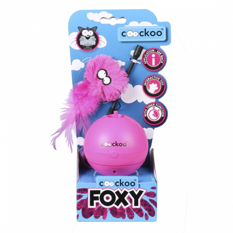 Интерактивная игрушка для кошек Ebi Foxy, пластик, розовый, 25 см