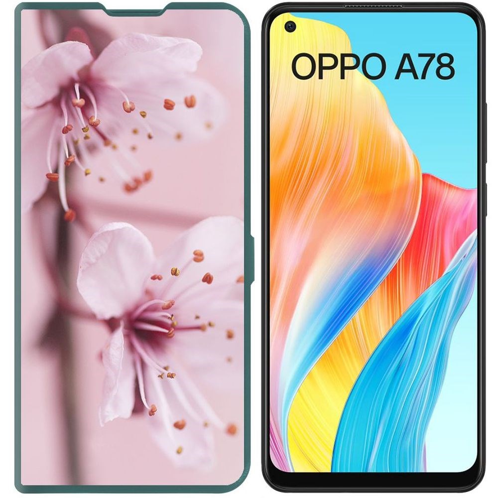 

Чехол-книжка Krutoff Eco Book для Oppo A78 4G Весна (зелёный опал), Зеленый