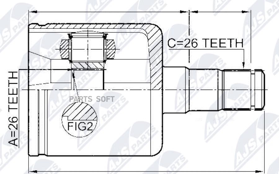 

NTY NPWVV003 Шрус внутренний volvo s40/v50 2.4i 1шт