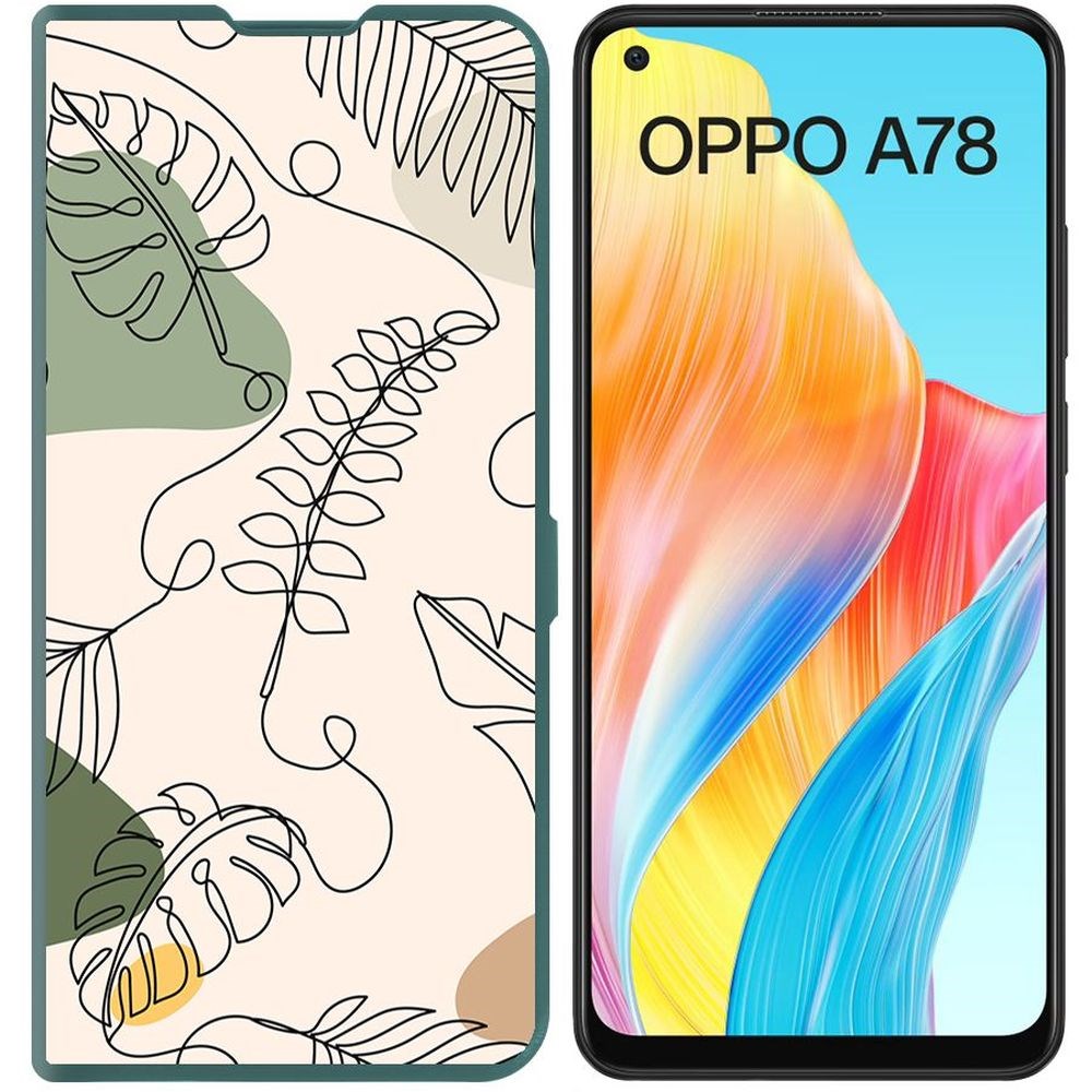 

Чехол-книжка Krutoff Eco Book для Oppo A78 4G Линия весны (зелёный опал), Зеленый