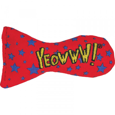 Игрушка для кошек ROSEWOOD мягкая с кошачьей мятой Рыбка YEOWWW, красная со звёздами