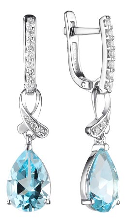 

Серьги из серебра с топазом и фианитом Dewi 901028075-dv, 901028075-dv