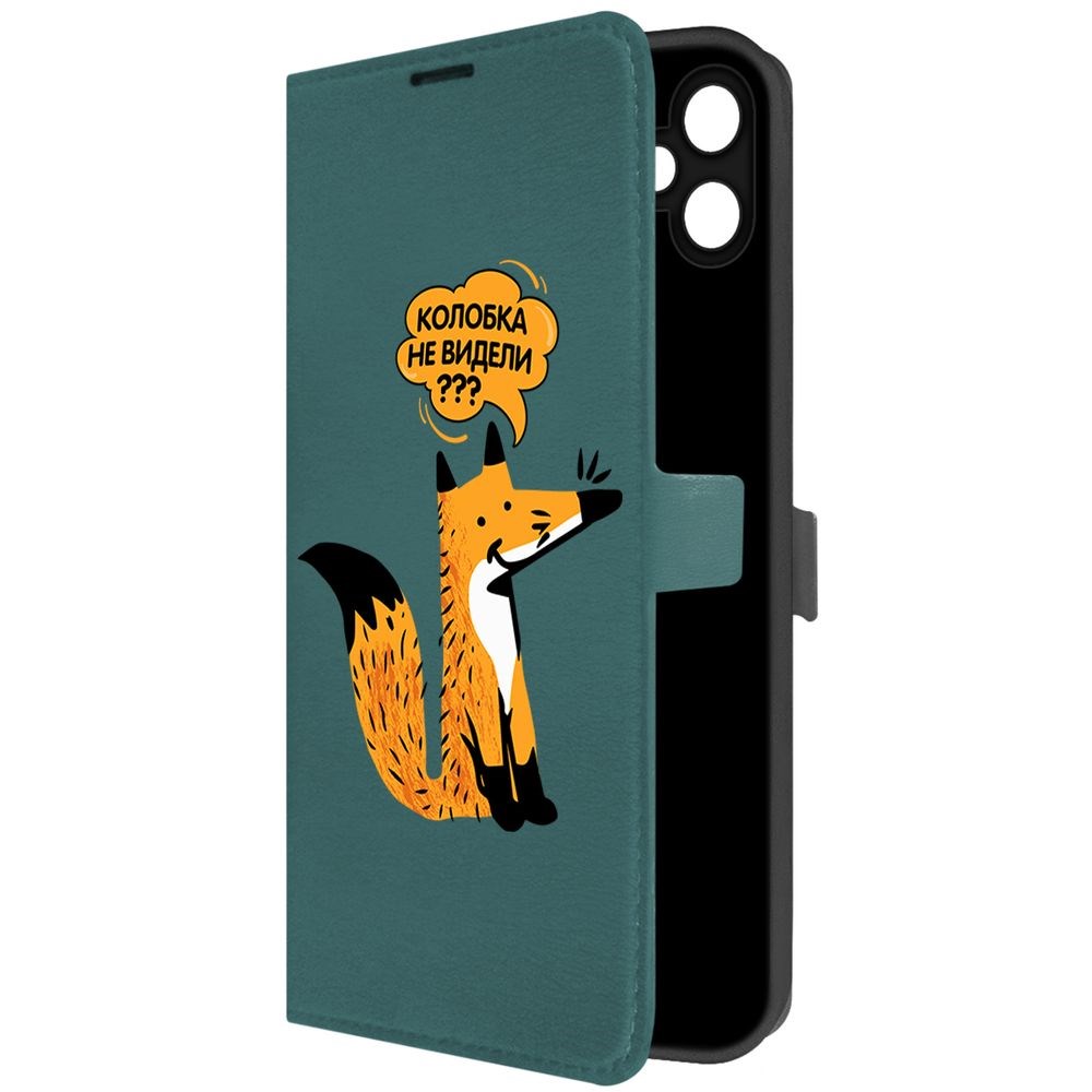 

Чехол-книжка Krutoff Eco Book для Samsung Galaxy A05 Лиса (зелёный опал), Зеленый