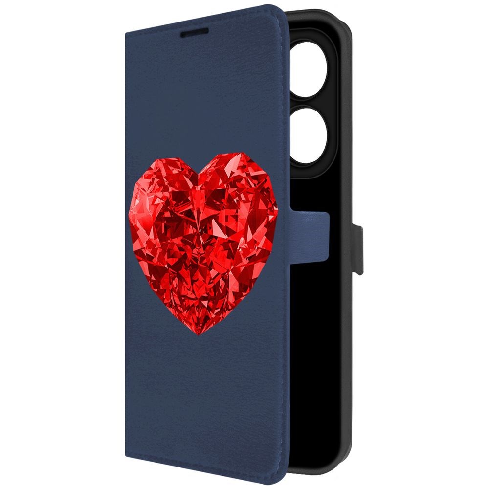 

Чехол-книжка Krutoff Eco Book для INFINIX Smart 8 Plus Рубиновое сердце (синий)