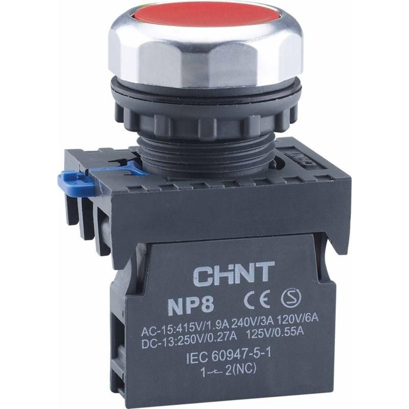 

Кнопка управления NP8-12BN/4 без подсветки самовозв. 1НО+2НЗ IP65 (R) красн. CHINT 368584, Красный
