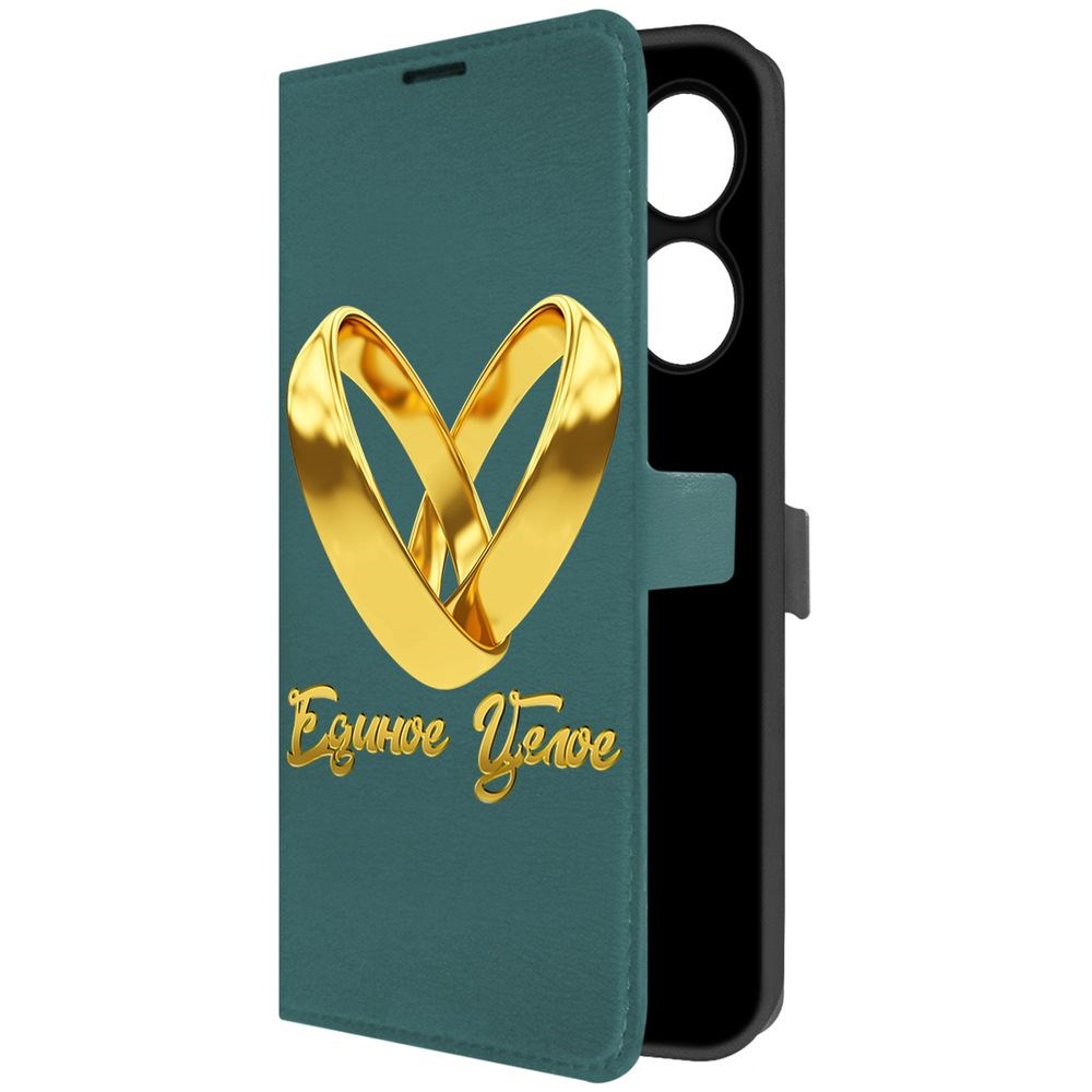

Чехол-книжка Krutoff Eco Book для INFINIX Hot 40 Pro Единое целое (зелёный опал), Зеленый