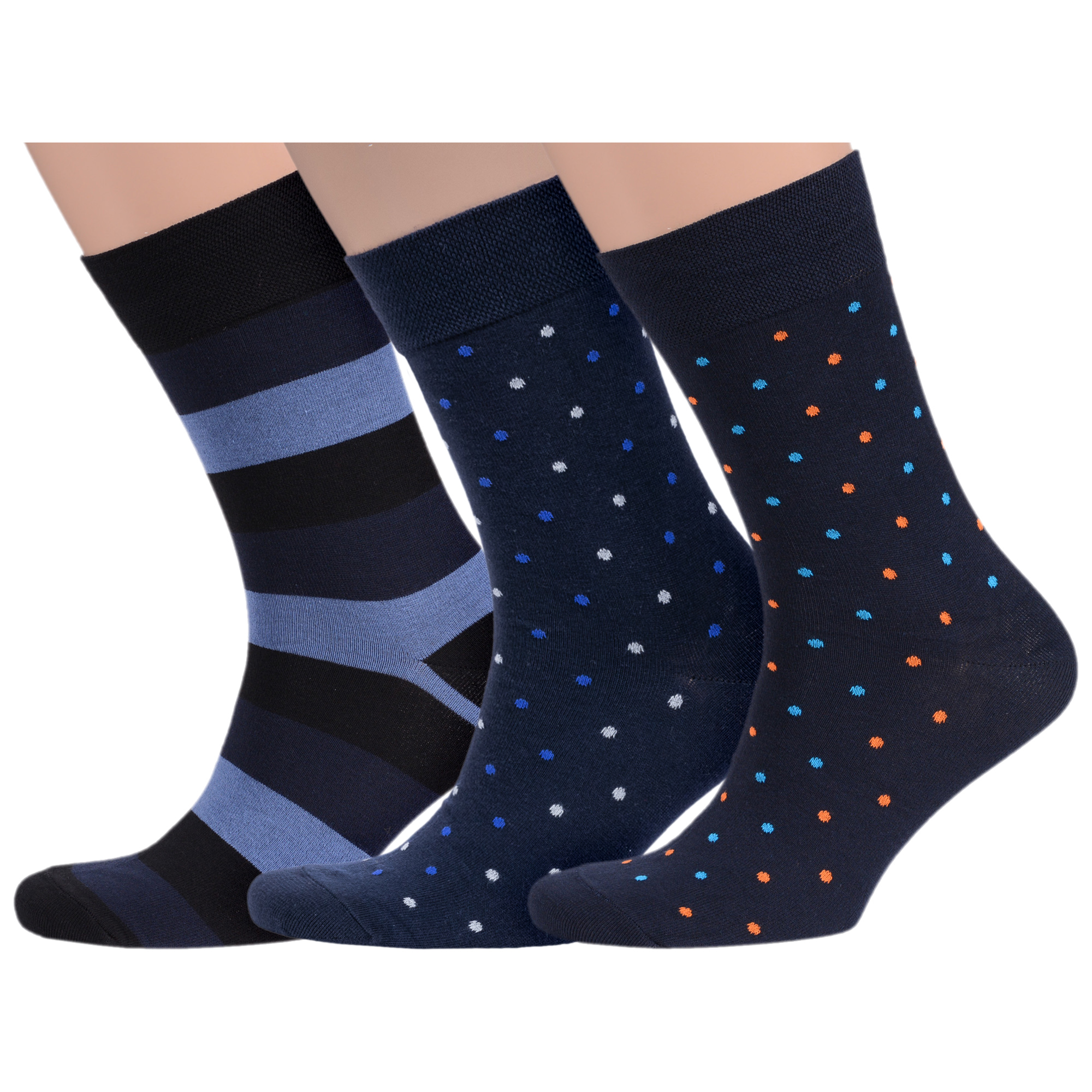 

Комплект носков мужских MoscowSocksClub msk3-М02 синих 25, msk3-М02