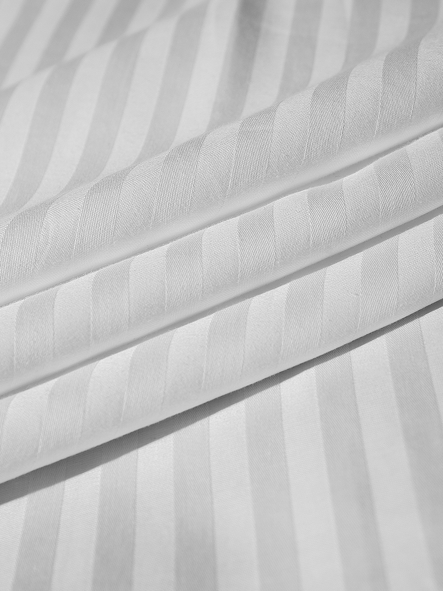 фото Комплект постельного белья amore mio евро, хлопок, белый, полосы, 4 наволочки 70х70,50х70