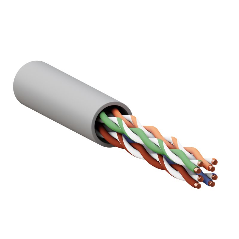 Кабель U/UTP кат.5E 24 AWG solid LSZH нг(А)-HF сер. TERACOM PRO EKF TRP-5EUTP-04LSH-GY-IN3