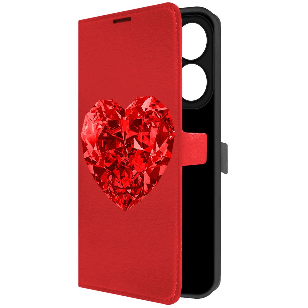 

Чехол-книжка Krutoff Eco Book для INFINIX Hot 40i Рубиновое сердце (красный)