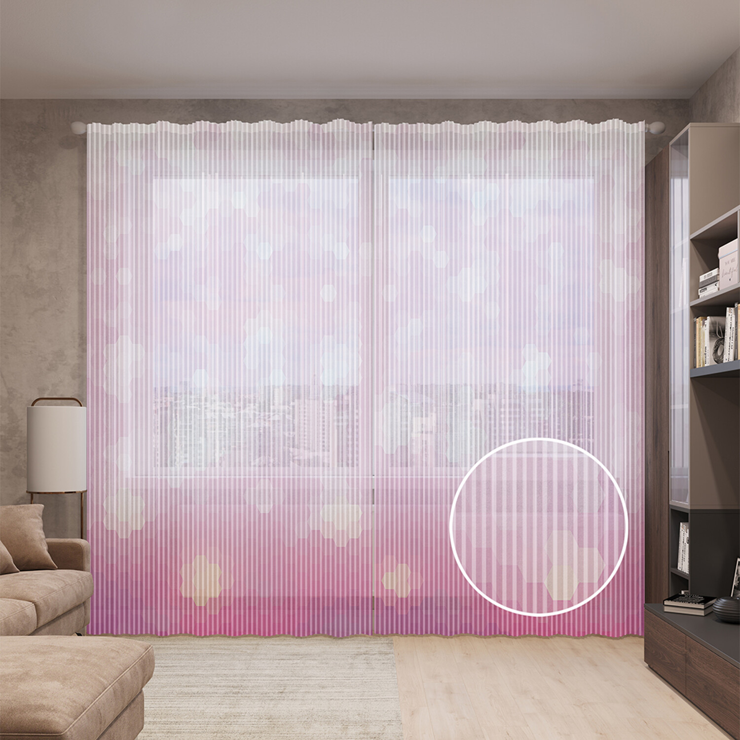 

Тюль вуаль на шторной ленте с принтом JoyArty "Начало фантазии", 310х265 см, Начало фантазии