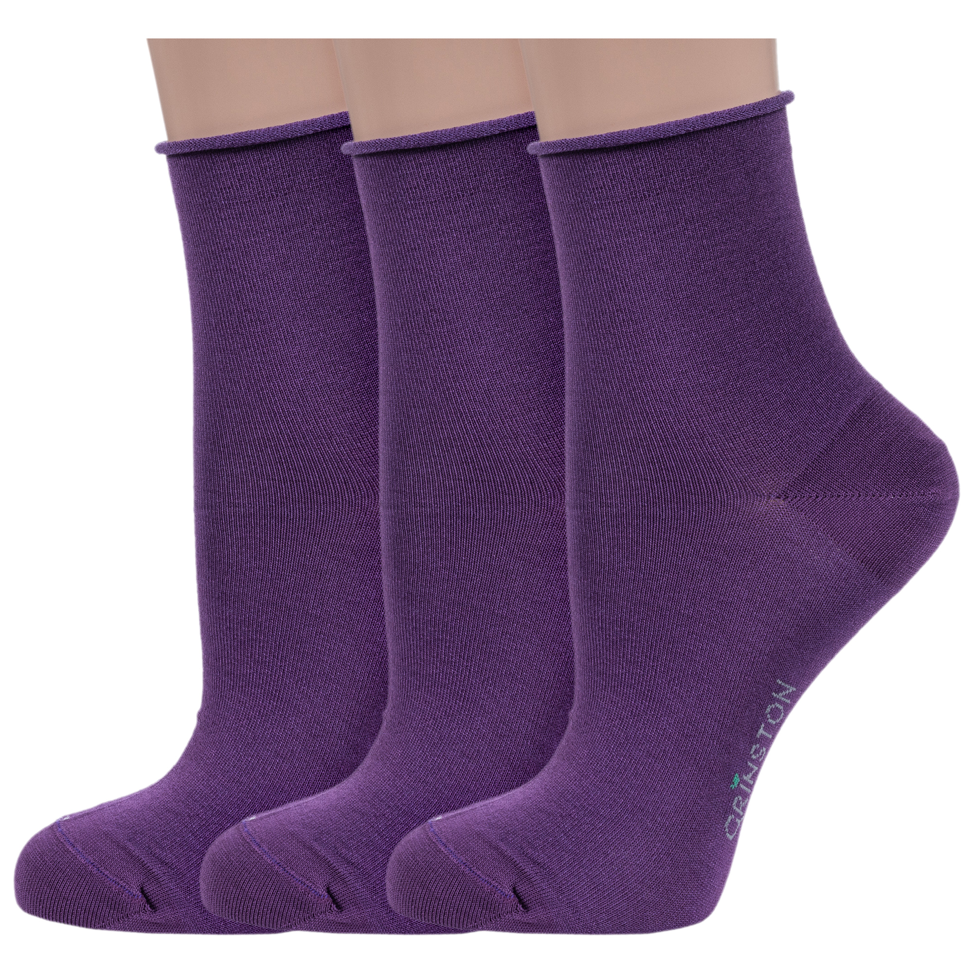 

Комплект носков женских Grinston socks 3-15D22 фиолетовых 25, Фиолетовый, 3-15D22