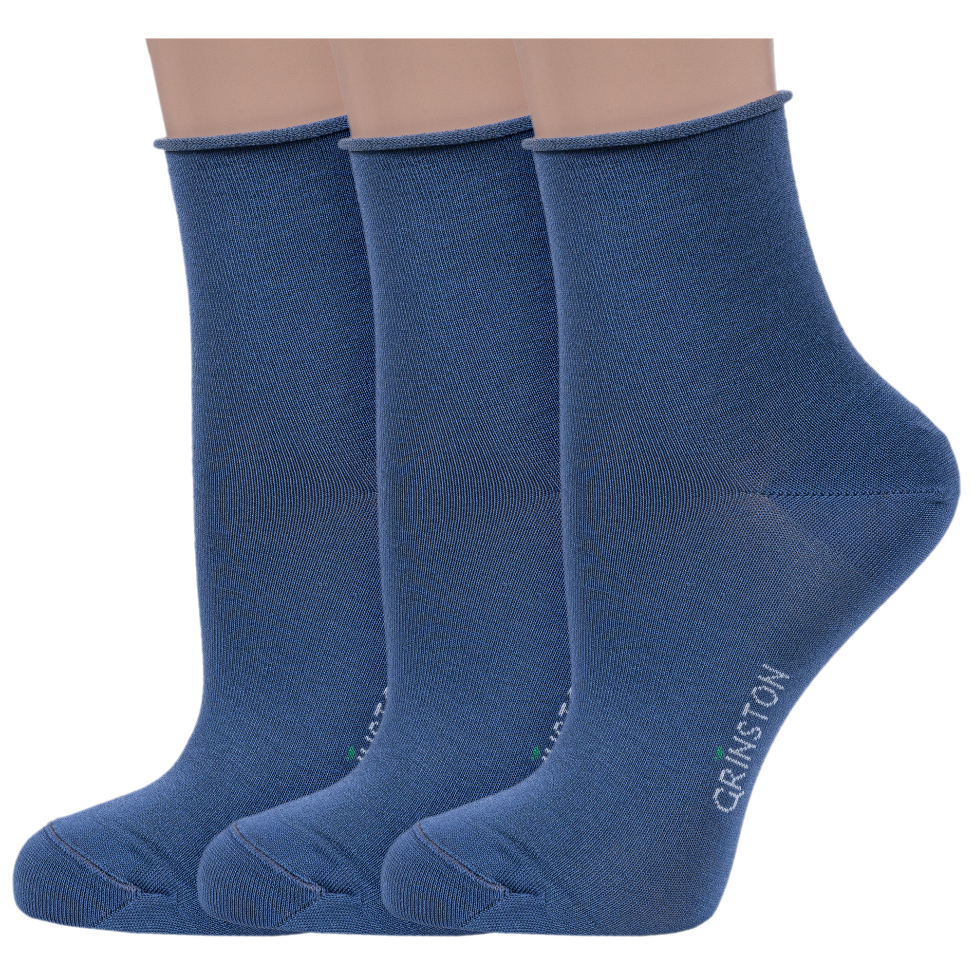 

Комплект носков женских Grinston socks 3-15D22 синих 25, Синий, 3-15D22