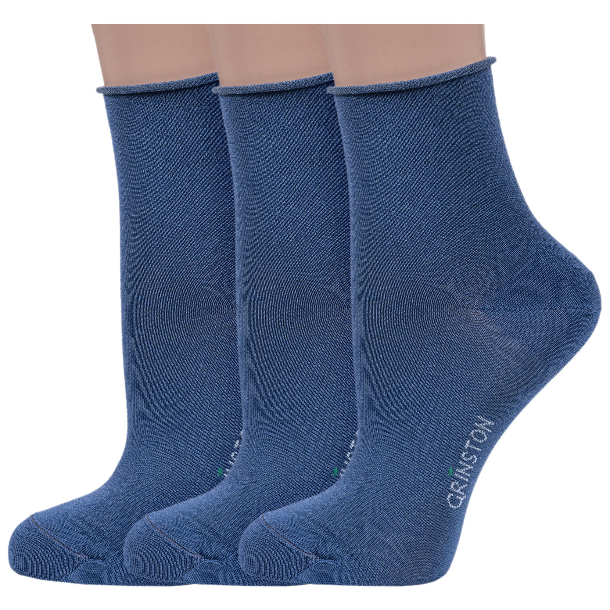 Комплект носков женских Grinston socks 3-15D22 синих 23