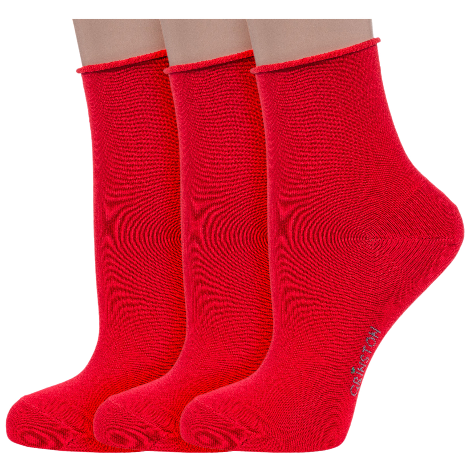 Комплект носков женских Grinston socks 3-15D22 красных 25