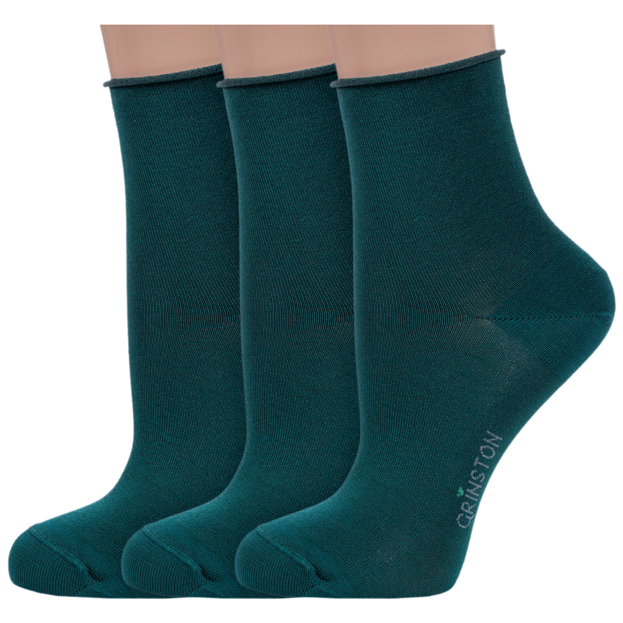 Комплект носков женских Grinston socks 3-15D22 зеленых 25