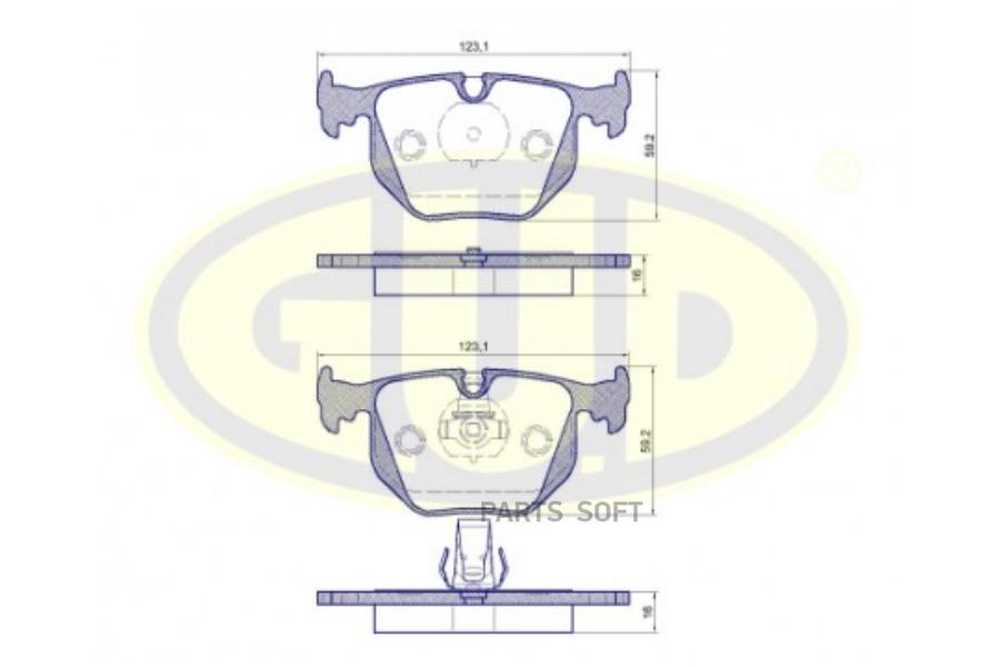 

Тормозные колодки G.U.D. задние дисковые GBP038120