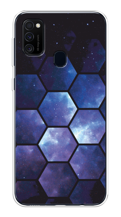 

Чехол на Samsung Galaxy M21/M30s "Соты космос", Черный;фиолетовый, 29850-1