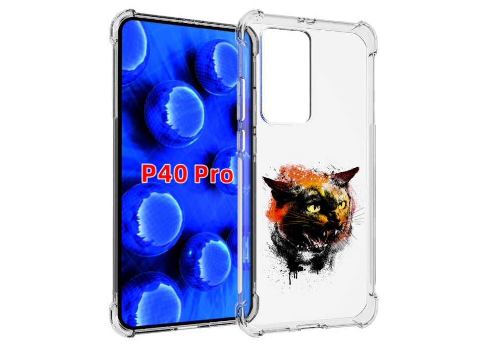 

Чехол MyPads сиамский кот для Huawei P40 Pro противоударный, Прозрачный, Tocco