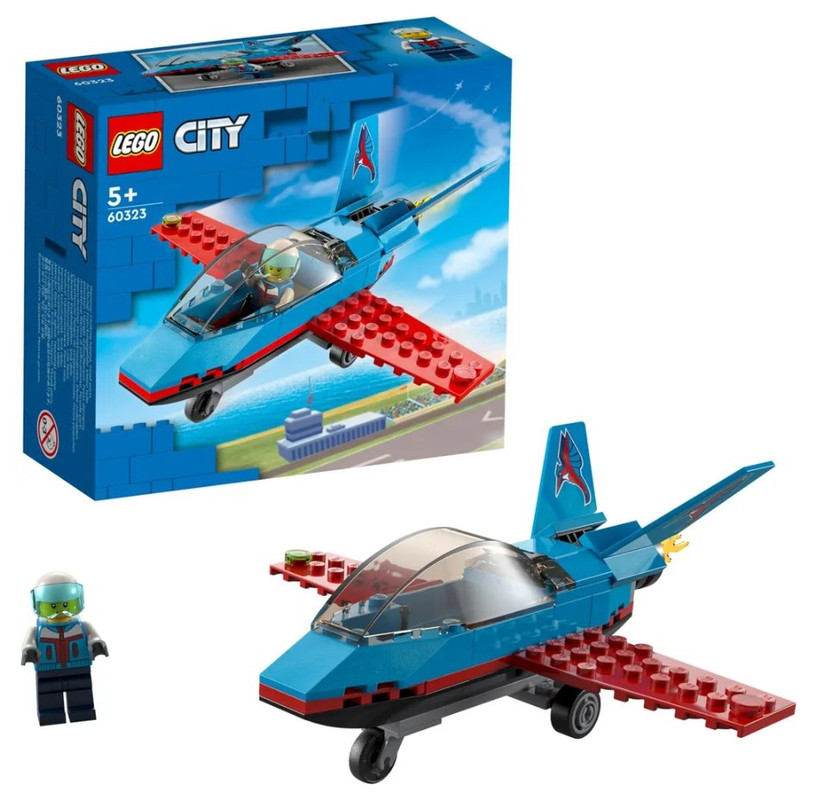 Конструктор LEGO City Great Vehicles 60323, Трюковый самолёт конструктор lego city разрушительный трюковый мотоцикл 60297
