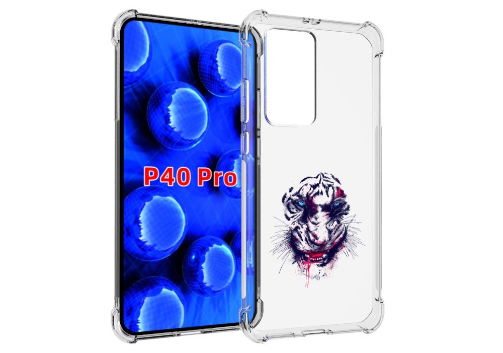 

Чехол MyPads безумный тигр для Huawei P40 Pro противоударный, Прозрачный, Tocco