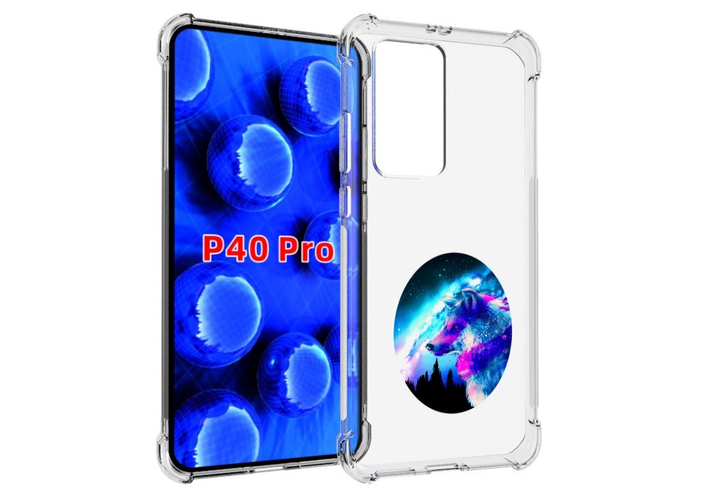 

Чехол MyPads голубой волк для Huawei P40 Pro противоударный, Прозрачный, Tocco