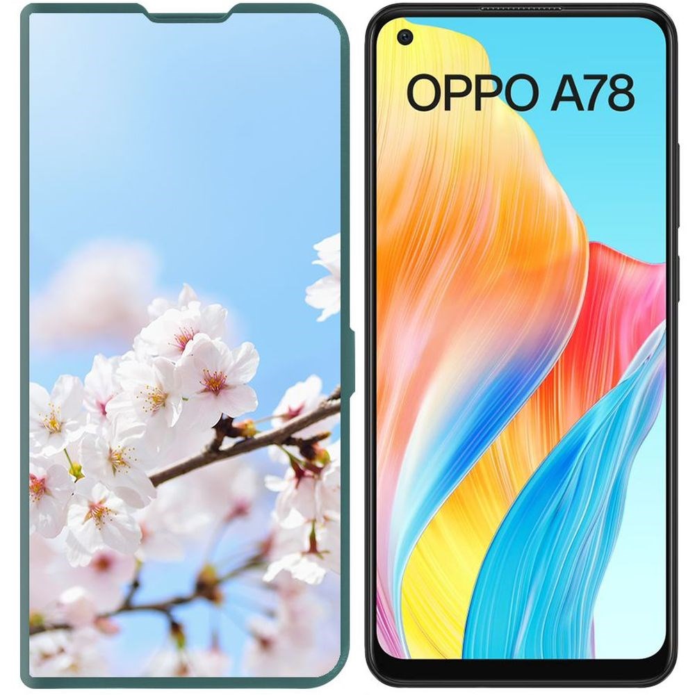 

Чехол-книжка Krutoff Eco Book для Oppo A78 4G Цветение (зелёный опал), Зеленый