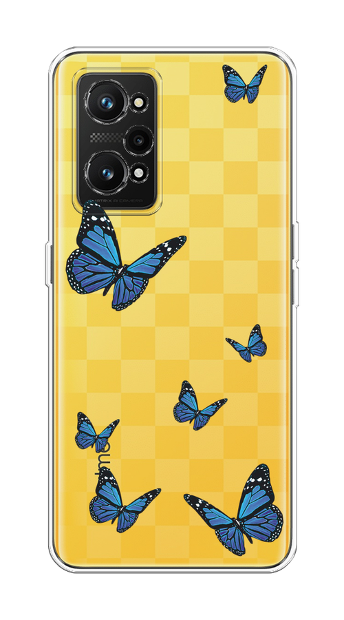 

Чехол на Realme GT Neo 3T/Neo 2 "Blue butterflies", Синий;черный, 257750-1