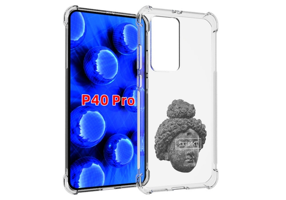 Чехол MyPads каменное лицо девушки для Huawei P40 Pro противоударный