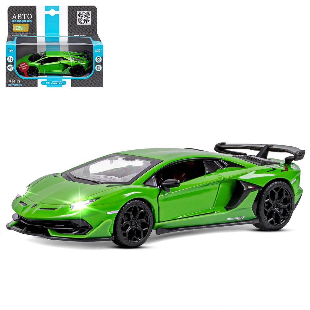 

Машинка инерционная Автопанорама 1:32 Lamborghini SVJ, зеленый, Автопанорама