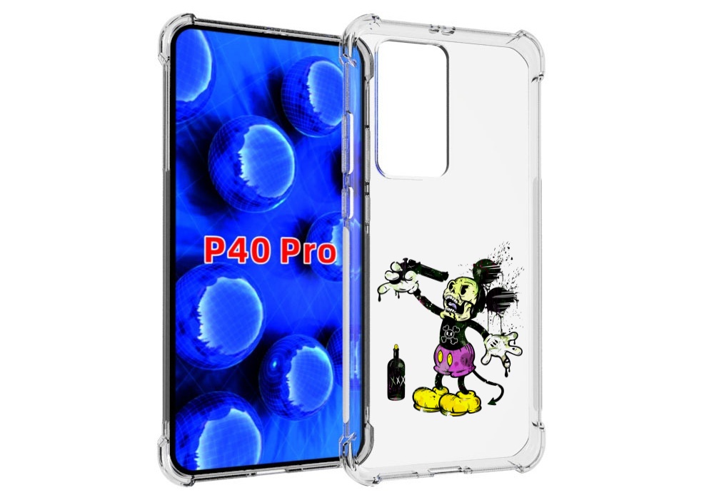 

Чехол MyPads Драг Микки для Huawei P40 Pro противоударный, Прозрачный, Tocco