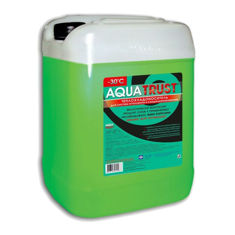 Теплохладоноситель Aqua Trust -30С пропиленгликоль, зеленый, 10002, 20 кг