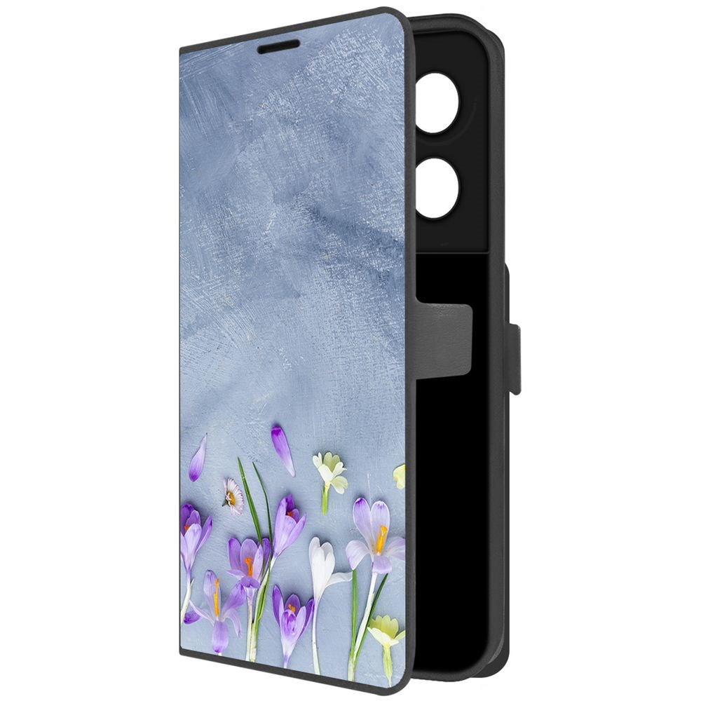 

Чехол-книжка Krutoff Eco Book для Vivo Y36 Цветочное настроение (черный)