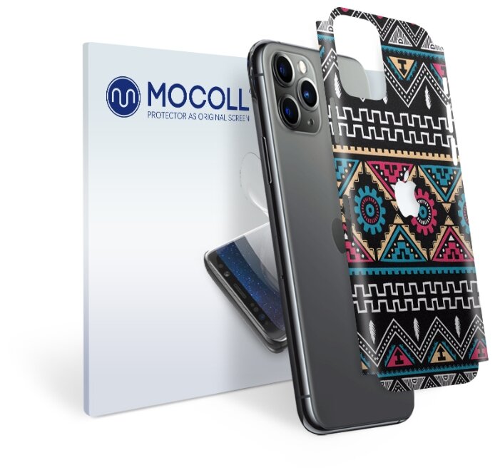 

Пленка защитная MOCOLL для задней панели Apple iPhone 12 Богемный узор Икат