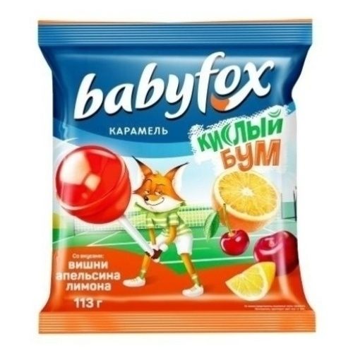 Конфета карамель на палочке Babyfox кислая ассорти 113 г