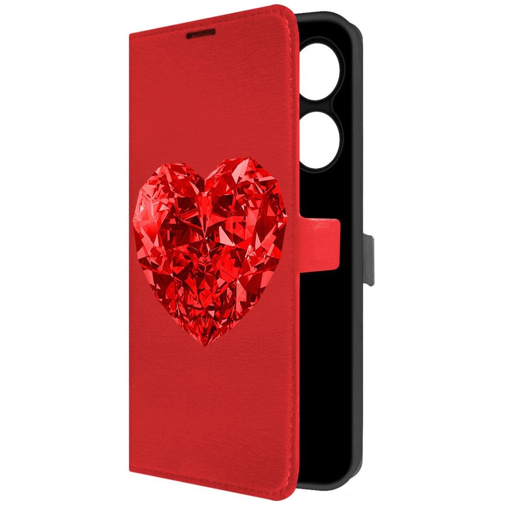 

Чехол-книжка Krutoff Eco Book для INFINIX Hot 40 Рубиновое сердце (красный)