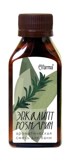 Elfarma Ароматическая смесь для бани и сауны на основе эфирных масел Эвкалипт - Розмарин