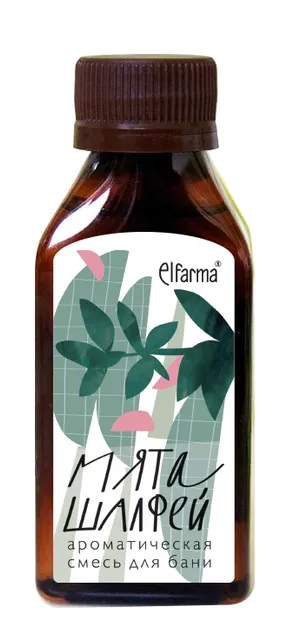 Elfarma Ароматическая смесь для бани и сауны на основе эфирных масел Мята - Шалфей