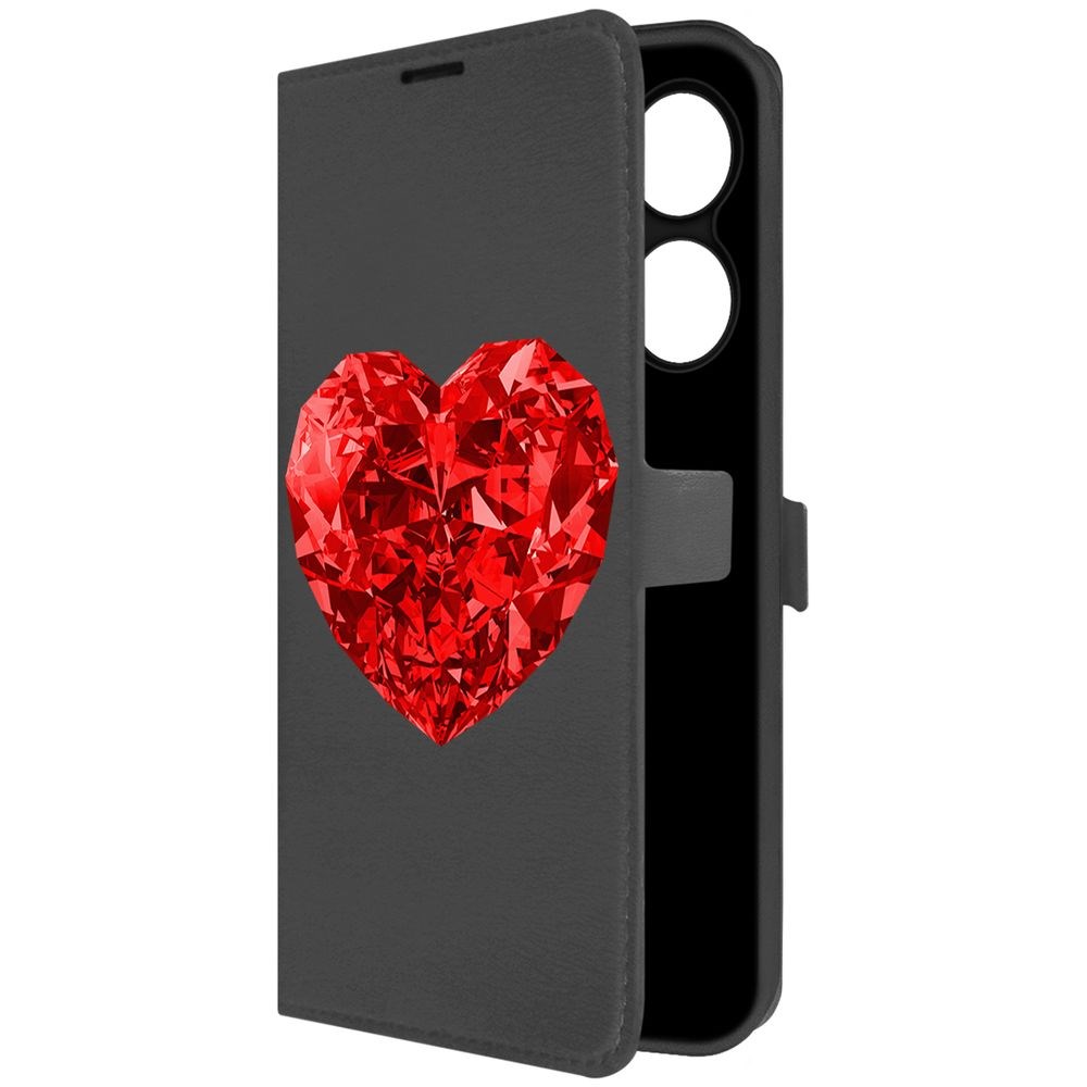 

Чехол-книжка Krutoff Eco Book для INFINIX Hot 40 Рубиновое сердце (черный)