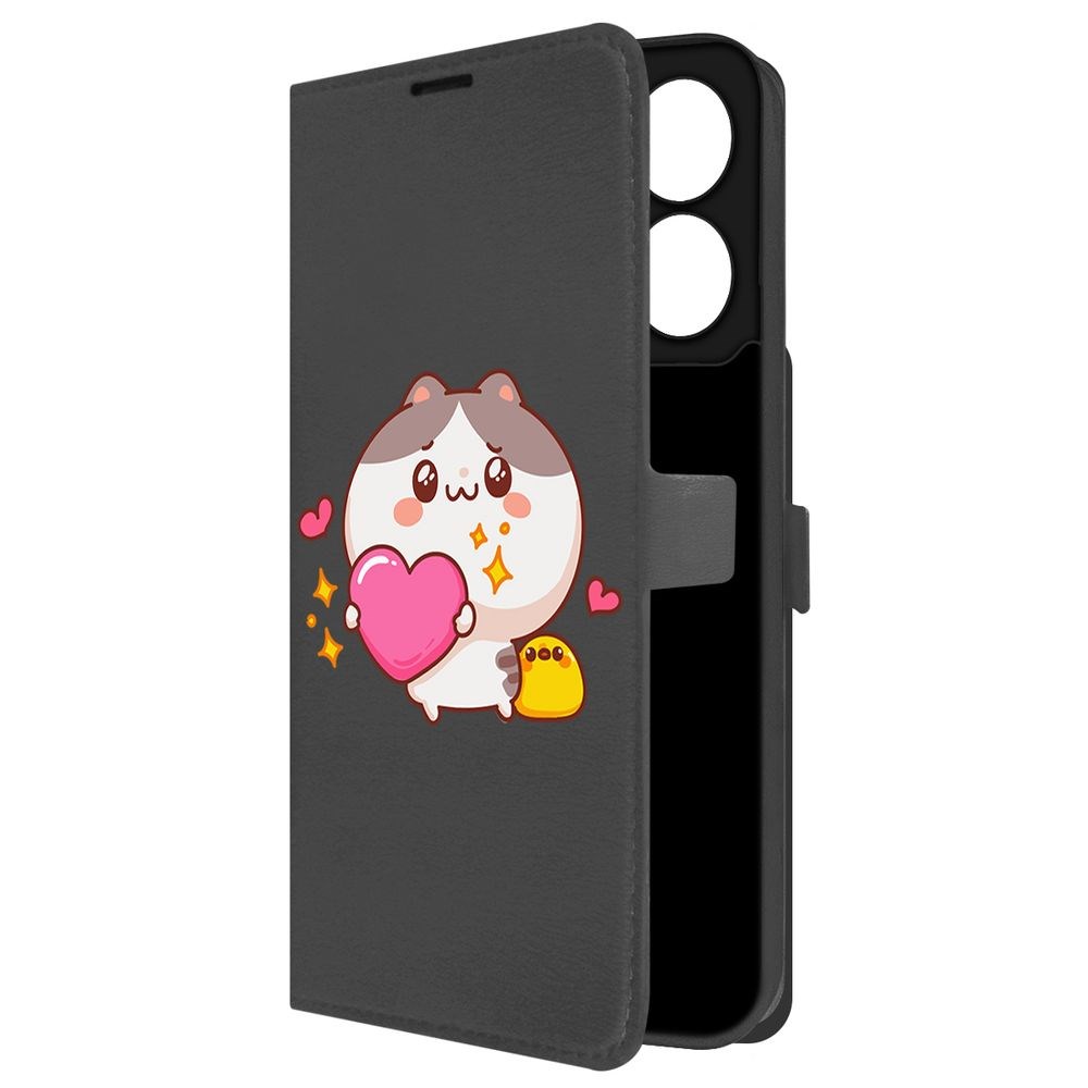 

Чехол-книжка Krutoff Eco Book для Xiaomi Redmi 13C Сердце для тебя (черный)