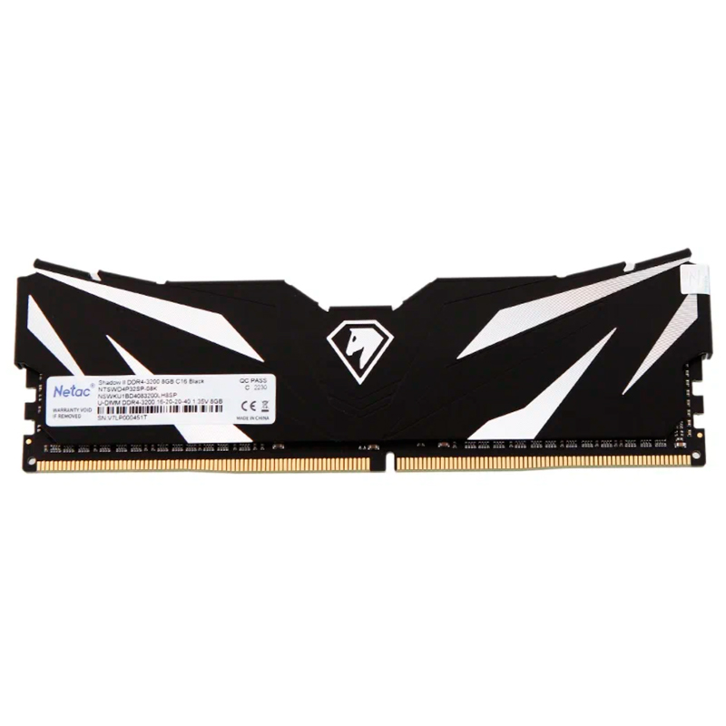 

Оперативная память Netac (NTSWD4P32SP-08K), DDR4 1x8Gb, 3200MHz