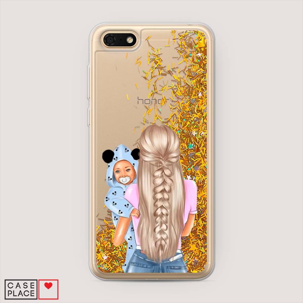 

Чехол Awog на Huawei Y5 2018 "Молодая мама", Бежевый;голубой, 65990-1